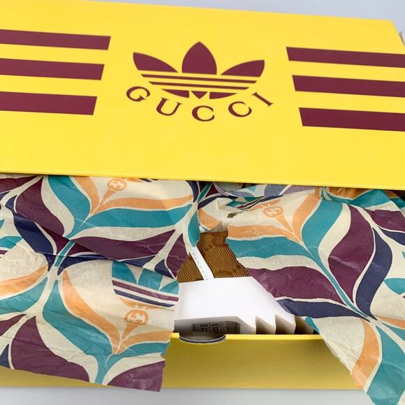 NIB Gucci X Adidas Men's Slide Sandal In Brown US 9 - Picture 5 of 11